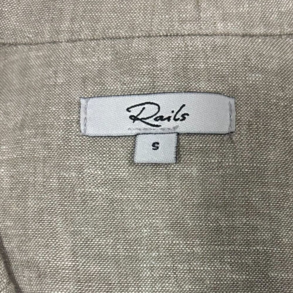 Rails Womens Button-Up Romper In Beige With Long … - image 7